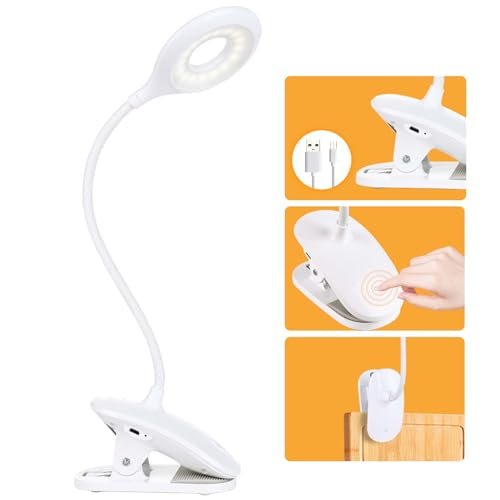 OUSFOT lampada scrivania LED con clip 3 livelli dimmerabile