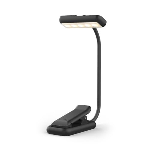 GRIFEMA lampada da lettura con clip 10 LED USB C testa girevole