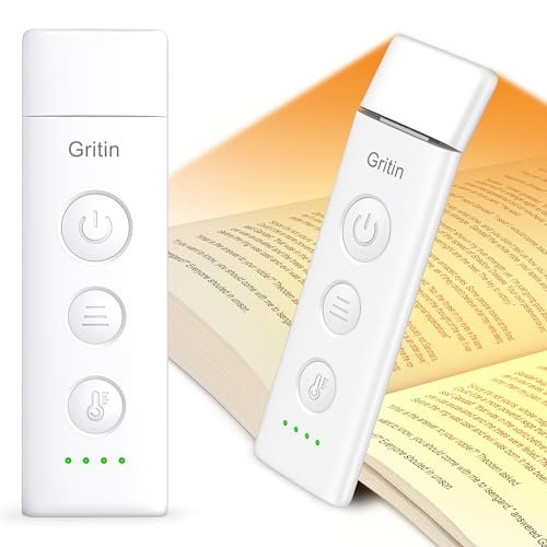 Gritin luce per lettura libri a letto 7 LED con clip ricaricabile