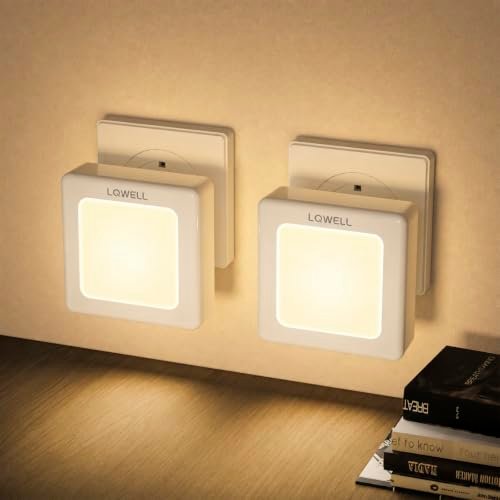 LQWELL luce notturna con presa pieghevole con sensore crepuscolare
