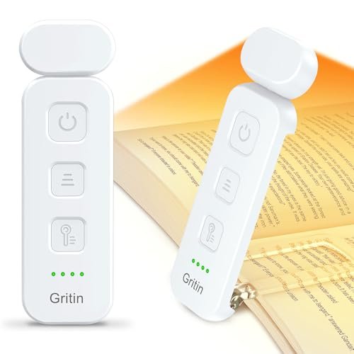 Gritin luce per lettura libri a letto ricaricabile 7 LED con clip