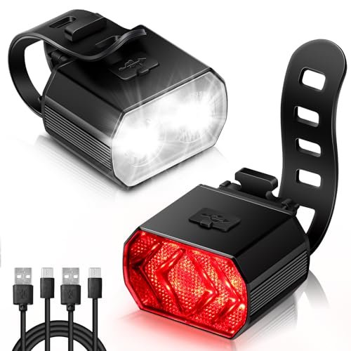 Vinabo kit luci bicicletta ricarica USB IPX6