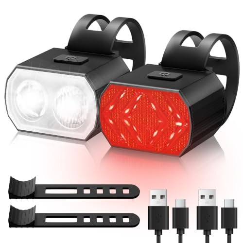 Blendura luci bicicletta LED anteriore e posteriore USB