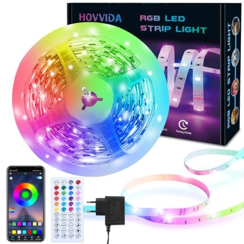 HOVVIDA striscia LED 10 metri RGB 30 LED telecomando