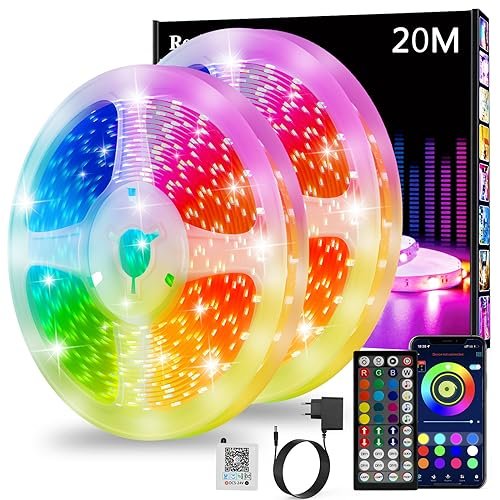 Realky striscia LED 2x10 metri RGB app Bluetooth telecomando
