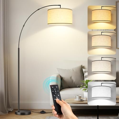 OUTON lampada da terra ad arco moderna con telecomando LED