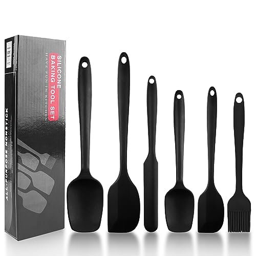 Magrimaxio set di 6 spatola silicone nero da cucina utensili