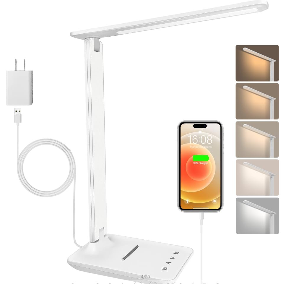 joyshie lampada da scrivania LED dimmerabile per lettura