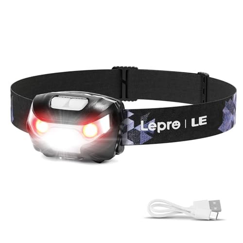 Lepro torcia frontale LED ricaricabile 1300 lux 5 modalità