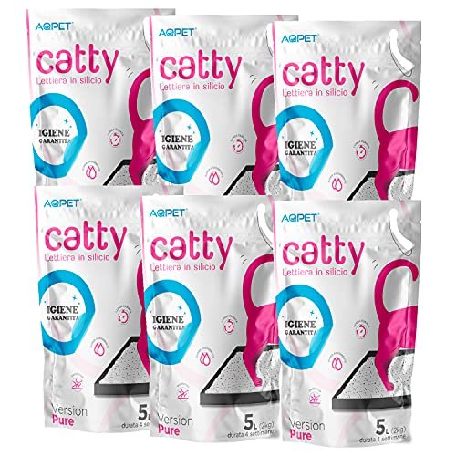 6 confezioni Catty lettiera al silicio cristalli