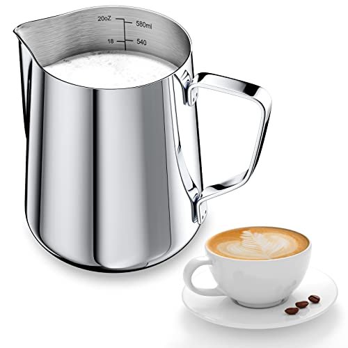 Newaner 600 ml bricco latte professionale per montalatte inossidabile 304