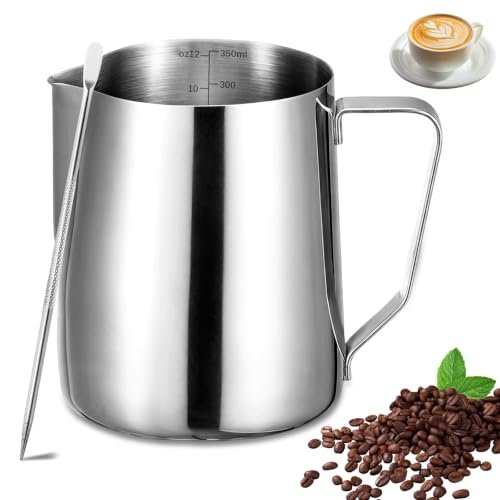 UMUACCAN pentolino latte 350 ml bricco in acciaio inox con segno di misurazione