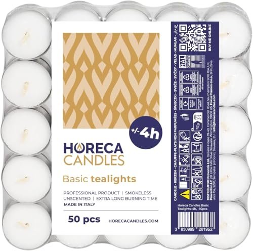 Horeca Candles candele tealight bianche durata 4 ore