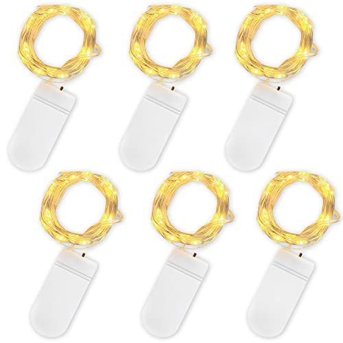 Jsdoin stringa luci LED a batteria 6 pezzi impermeabile 20 LED