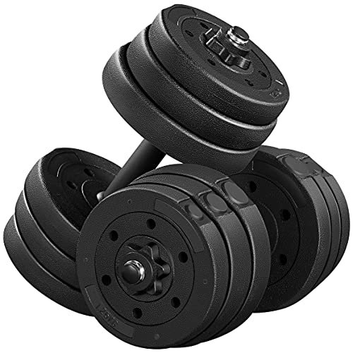 Yaheetech set di 2 manubri regolabili 20kg con collari