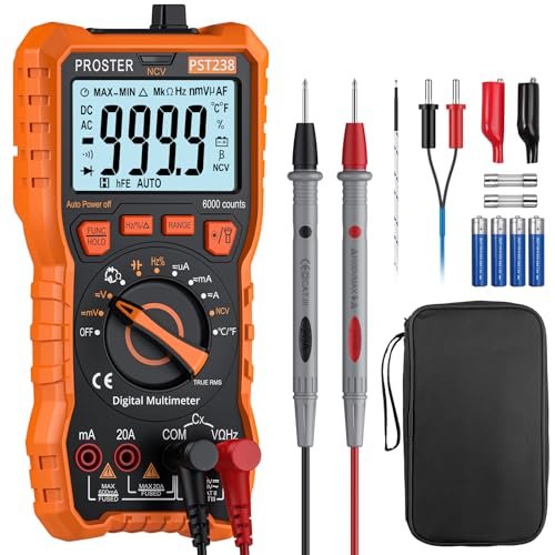 Proster multimetro digitale 6000 conteggi 20a 1000v trms