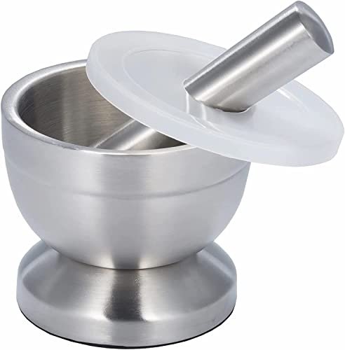 PIQIUQIU mortaio in acciaio inox con pestello