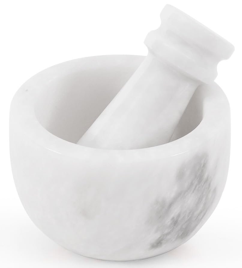 MARBLE RANGE set di mortaio e pestello marmo