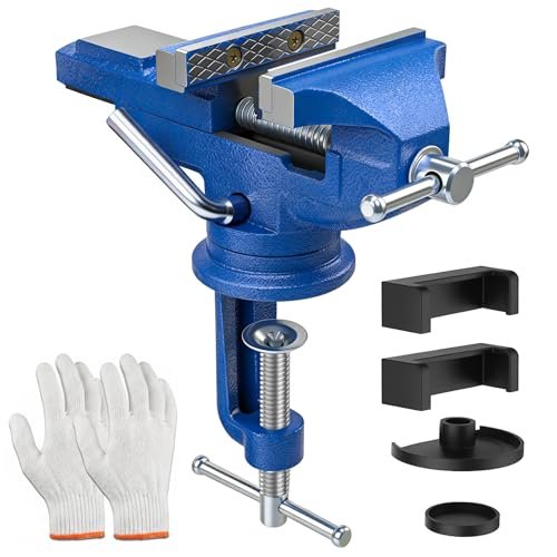 HYCHIKA morsa da banco 80 mm base girevole 360 gradi