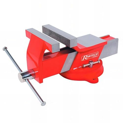 Ribimex morsa da banco in acciaio apertura 100 mm base rotante