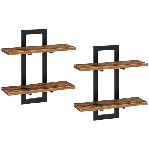 HOOBRO mensola sospesa set da 2 mensole da 38 cm scaffale a parete