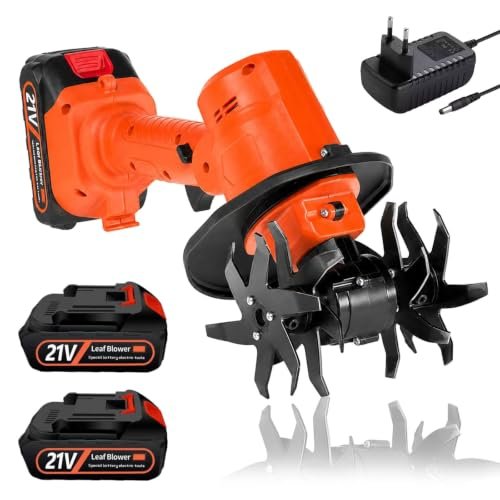 Aisny motozappa a batteria 21V motocoltivatore da giardino con 2 batterie 3000mAh