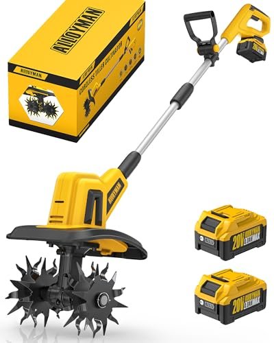 Alloyman motozappa elettrica da 20V MAX fresa da giardino con 2 batterie 360 giri