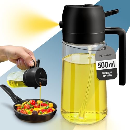 PORTENTUM spruzzino olio per friggitrice aria 500ml 2 in 1 dosatore