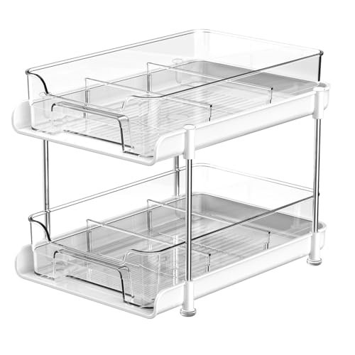 Himilucky organizer portaoggetti a 2 ripiani scorrevole