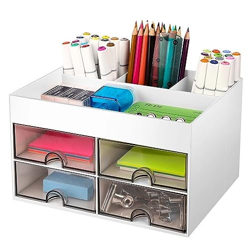 Miiepls organizzatore da scrivania salvaspazio con 4 cassetti