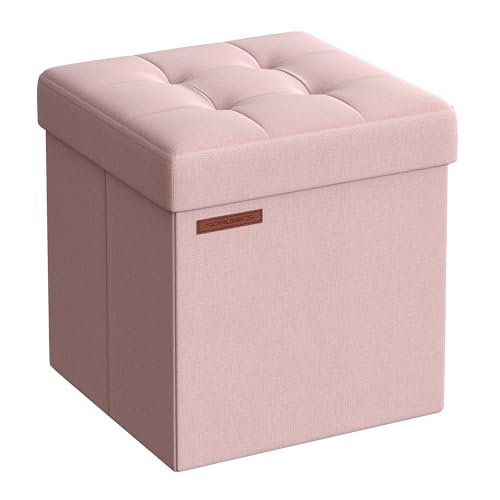 SONGMICS pouf contenitore 38 cm cassapanca pieghevole