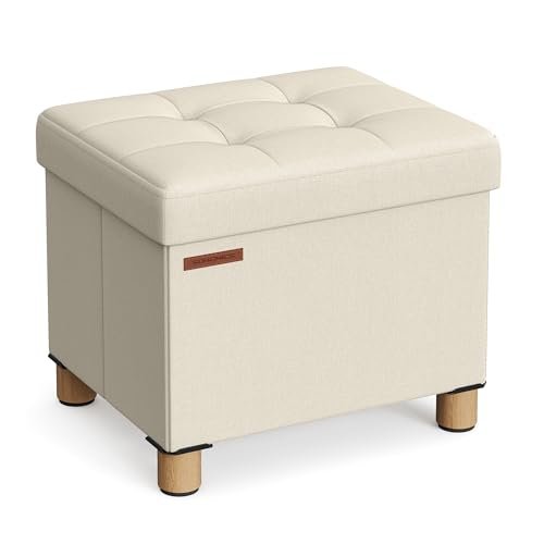 SONGMICS cassapanca pouf contenitore piccolo poggiapiedi