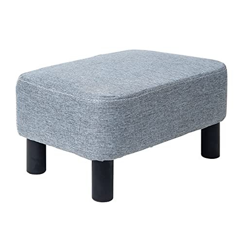 IBUYKE poggiapiedi piccolo pouf in tessuto di lino