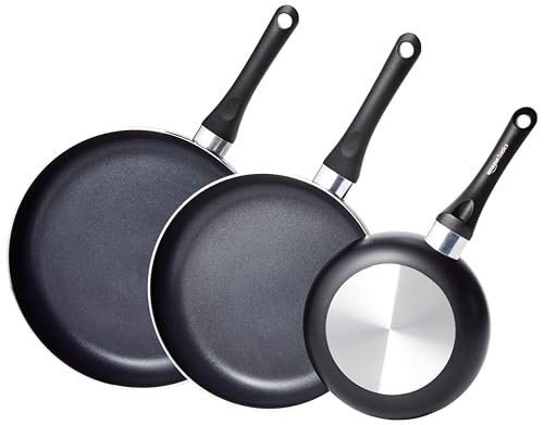Amazon Basics 3 unità padelle rivestimento antiaderente