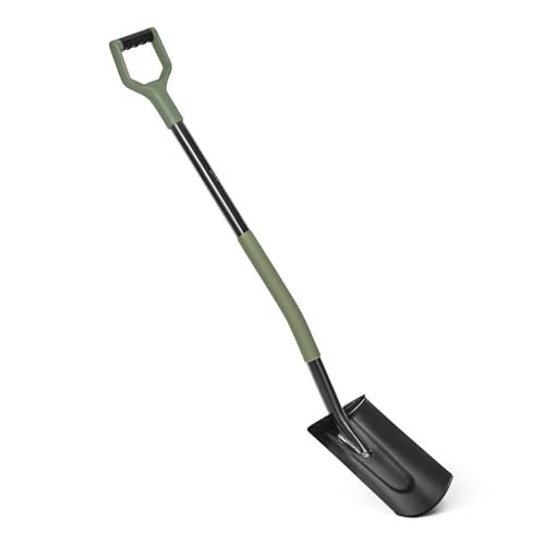 Amazon Basics pala da giardinaggio piatta 47 pollici acciaio nera oliva
