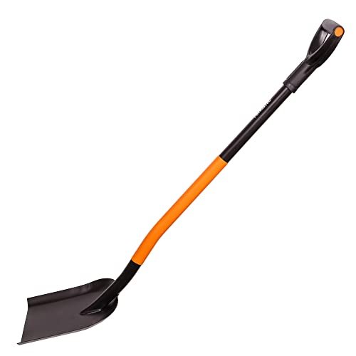 MIVOS pala ergonomica da giardino in acciaio al carbonio temprato lunghezza 124 cm badile da scavo