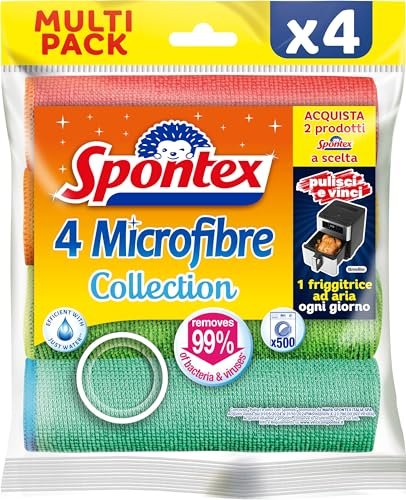 Spontex microfibre x4 panni multiuso colorati