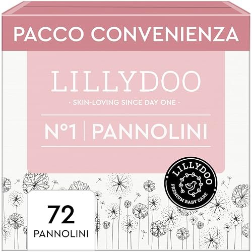 LILLYDOO pannolini taglia 1 2+ kg 72 pz delicati