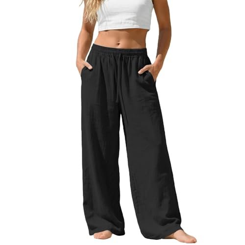 Viunychn pantaloni lino donna leggeri eleganti