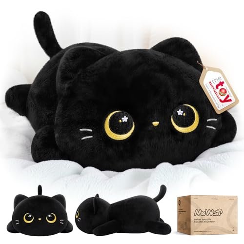Mewaii peluche gatto nero cuscino kawaii lavabile 33cm