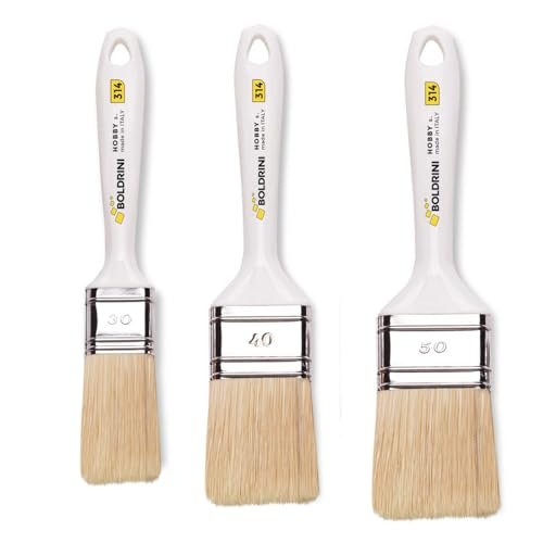 Boldrini set 3 pennelli per pittura manico plastica