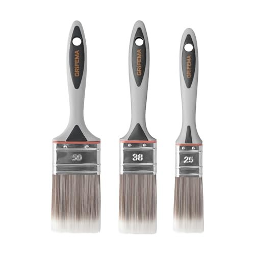 GRIFEMA set 3 pennelli piatti 1 1,5 2 pollici