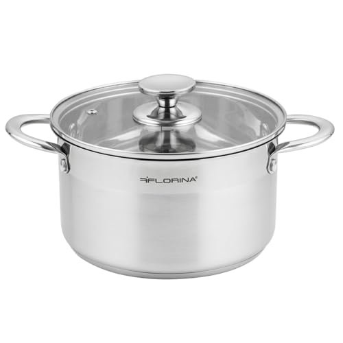 FLORINA pentola induzione in acciaio inox 6 litri 24 cm