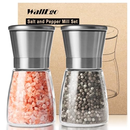 WallEgo set 2 macina sale e pepe manuale acciaio inox e vetro