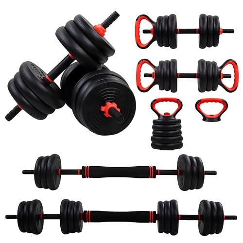 Mobiclinic manubri regolabili 20 kg 4 in 1 set di pesi