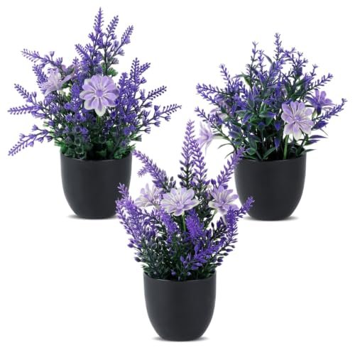 3 pezzi fiori finti da esterno lavanda artificiali in vaso