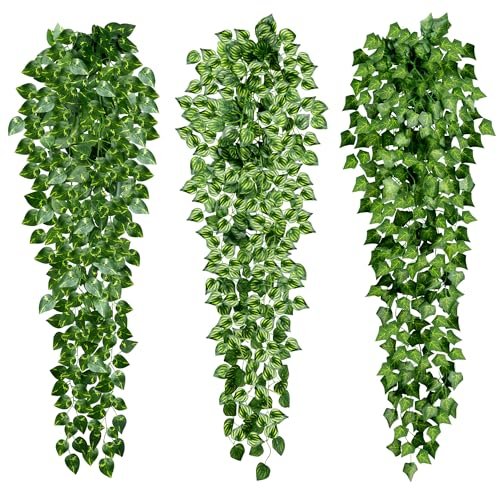 TYSM-CC 3 piante artificiali sospese a edera realistica 96 cm