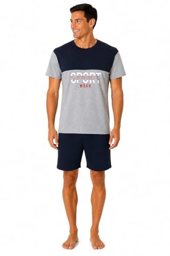 GX GARGIX pigiama uomo estivo mezza manica con pantaloncino