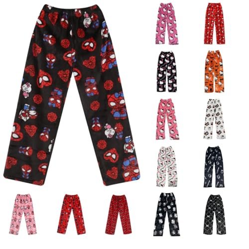 MIA LUCCE pantaloni da pigiama da donna in cotone e flanella