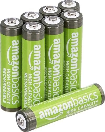 Amazon Basics 8 batterie ricaricabili AAA NiMH